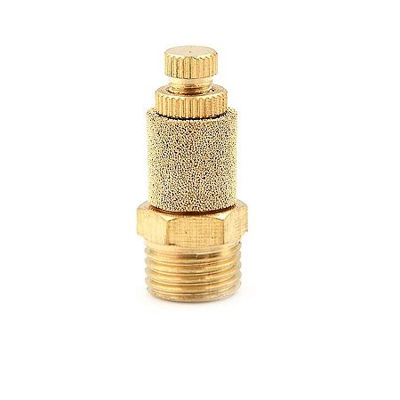 Silenciador Pneumático Bronze com Regulagem de Fluxo 1/8" à 1/2"