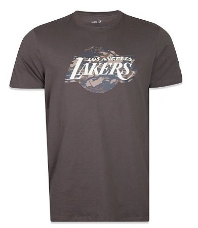 Camiseta New Era Neutral Wild Logo Camo Los Angeles Lakers Nbi22tsh025