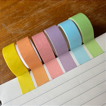 Kit de 6 Washi Tapes Tons Pastel