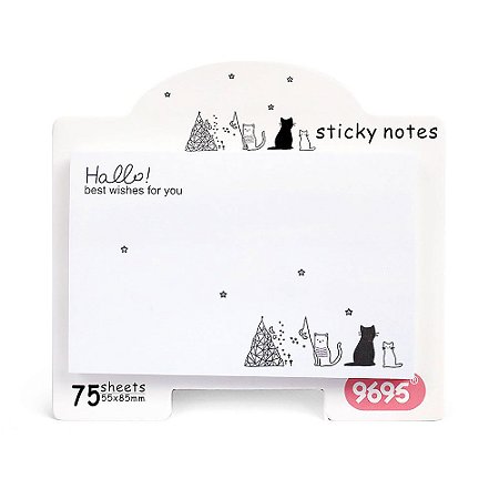 Post-it Sticky Notes com Base Hallo Gato - Montanha