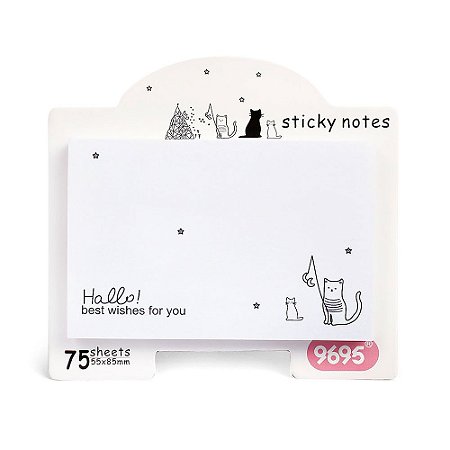 Post-it Sticky Notes com Base Hallo Gato - Luas