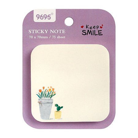 Post-it Sticky Notes Plantas 9695 - Keep Smile Roxo