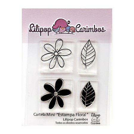 Kit de Carimbos Mini Estampa Floral - Lillipop