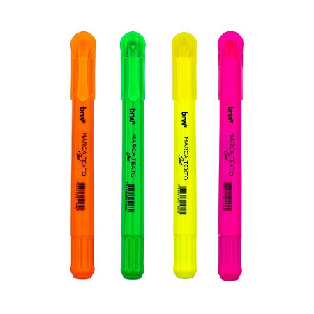 Caneta Marca Texto Gel Retrátil Neon Fluorescente BRW