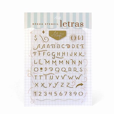 Régua Stencil Letras para Planner e Bujo Alfabeto - Fancy Goods