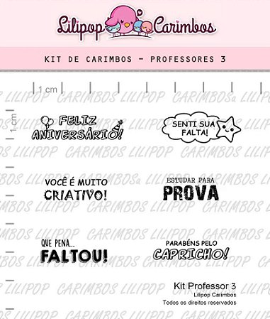 Kit de Carimbos Professor 3 - Lilipop