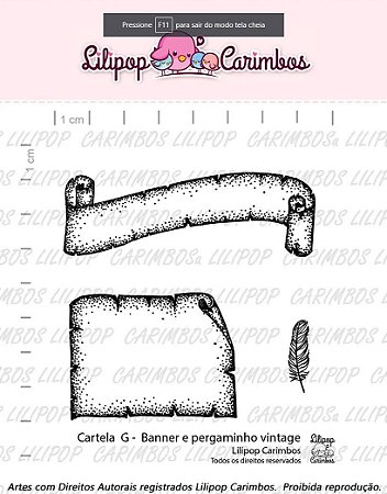 Kit de Carimbos G Banner e Pergaminho Vintage - Lilipop