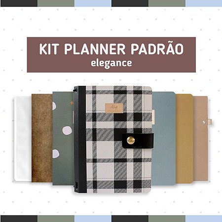 Kit Planner Padrão Capa Dura Xadrez Elegance