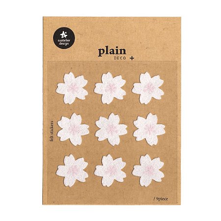 Adesivo Divertido Feltro - 9 Adesivos Plain Deco + n.64 Flores de Sakura