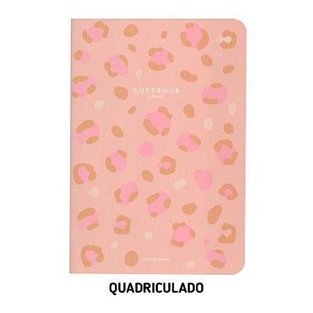 Caderno Quadriculado Leopard Pink Para Planner A.Craft Tamanho Padrão