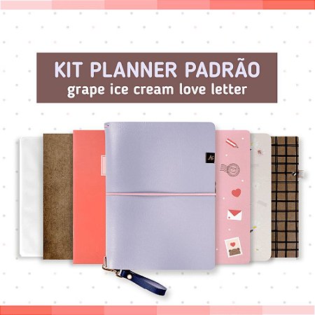 Kit Planner Padrão Grape Ice Cream Love Letter