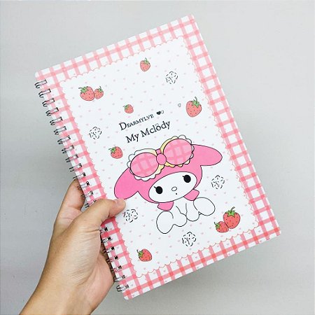 Caderno Espiral Pautado A5 My Melody Morango