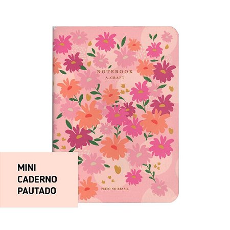 Mini Caderno Pautado Rosé Spring Para Mini Planner A.Craft