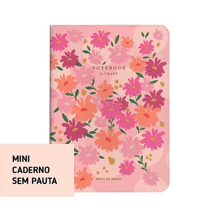 Mini Caderno Sem Pauta Rosé Spring Para Mini Planner A.Craft