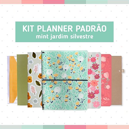 Kit Planner Padrão Mint Jardim Silvestre