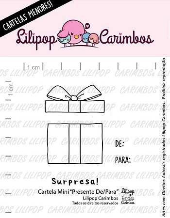 Kit de Carimbos Mini Presente De/Para - Lilipop