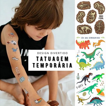 Tatuagem Temporária Infantil Tatufun Modelo: Dinossauros
