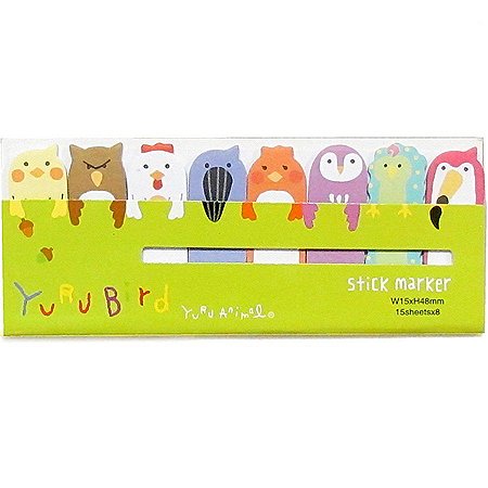 Marcador de Páginas Adesivo Stick Marker Yuru Bird - Verde