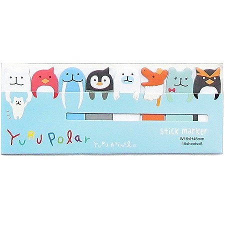 Marcador de Páginas Adesivo Stick Marker Yuru Polar - Azul Claro