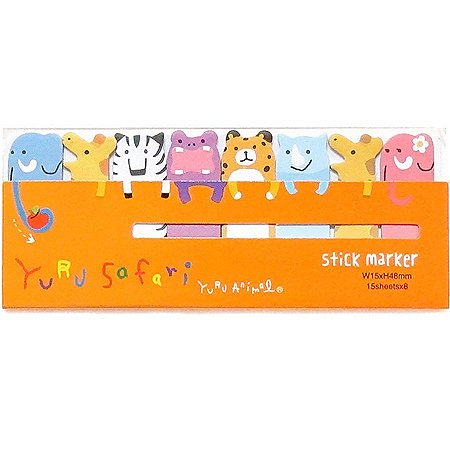 Marcador de Páginas Adesivo Stick Marker Yuru Safari - Laranja