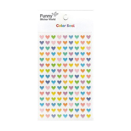 Adesivo Divertido Epoxy - Color Seal Mini Corações Coloridos