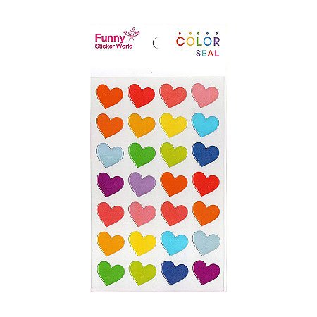 Adesivo Divertido Epoxy - Color Seal Corações Colorido