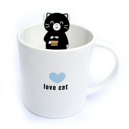 Caneca de Cerâmica Gato Love Cat Branco