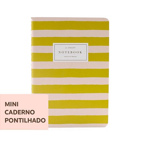 Mini Caderno Pontilhado Pêssego Listrado Para Mini Planner A.Craft