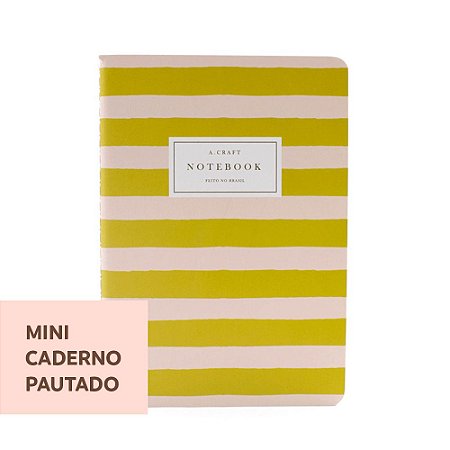 Mini Caderno Pautado Pêssego LIstrado Para Mini Planner A.Craft