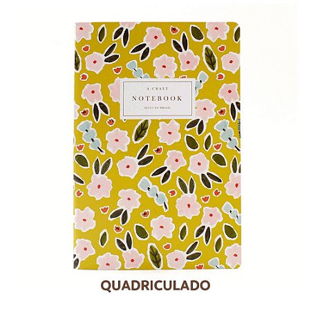 Caderno Quadriculado Primavera Romântica Para Planner A.Craft Tamanho Padrão