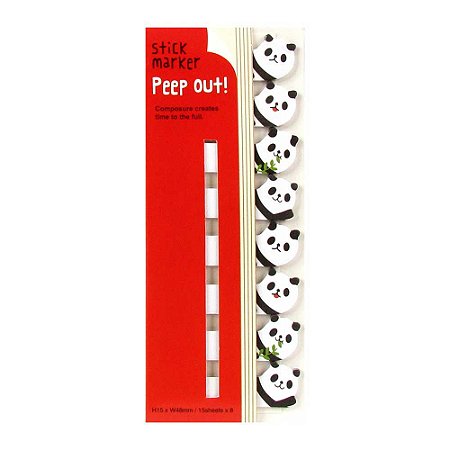 Marcador de Páginas Adesivo Stick Marker Peep Out Panda - Vermelho