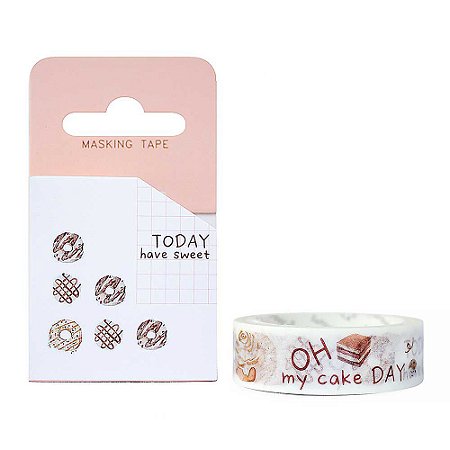 Fita Decorativa Washi Tape - Doces Today Have Sweet Rosquinhas - Fancy Goods