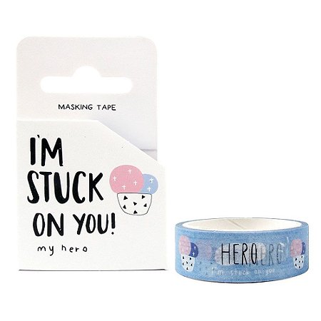 Fita Decorativa Washi Tape - I'm Stuck On You Cactos Azul