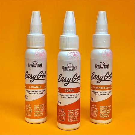 Corante em Gel Alimentício Easy Gel 25g - Tons de Laranja