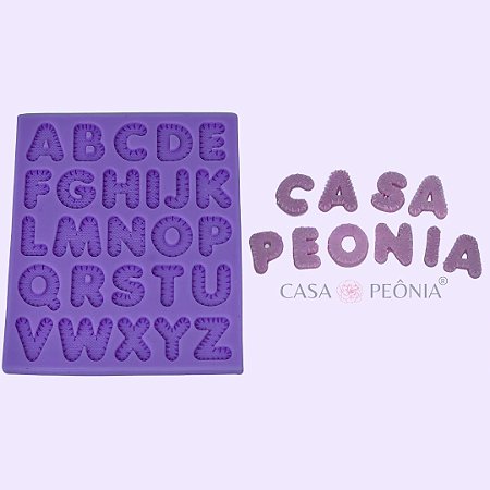 Molde de Silicone Letras ABC Tecido Costura