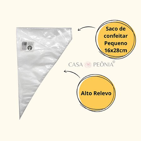 Saco de Confeitar Descartável Pequeno 16cm x 28cm - 50 Unidades