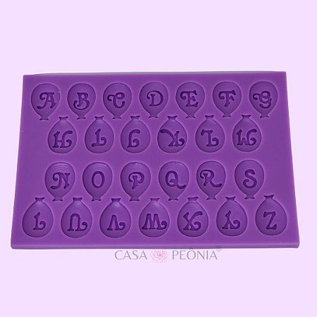 Molde de Silicone Letras ABC Balão
