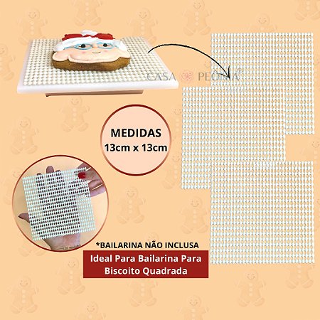 3 Telas Antiderrapantes Para Bailarina Biscoito Quadrada