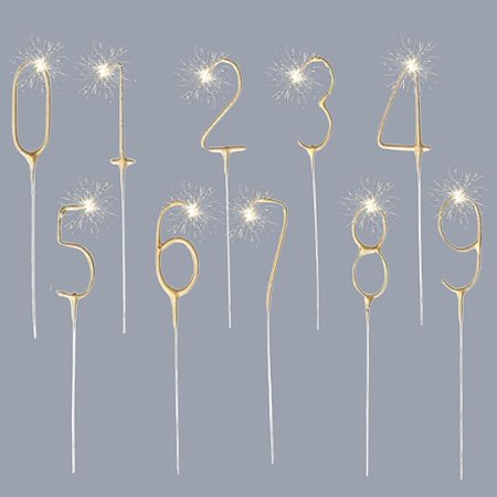 Vela Aniversário Cometa Número Dourada Faísca - 1 Unidade