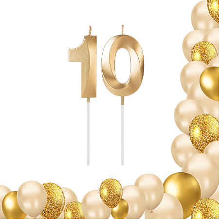 2 Velas De Aniversário Dourada Idade Número Design