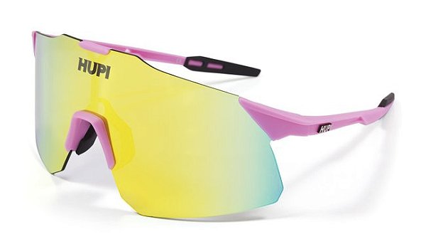 Óculos de Sol HUPI Angliru Rosa/Preto - Lente Dourado Espelhado