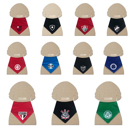 Bandana para cães Times de Futebol Brasileiro I