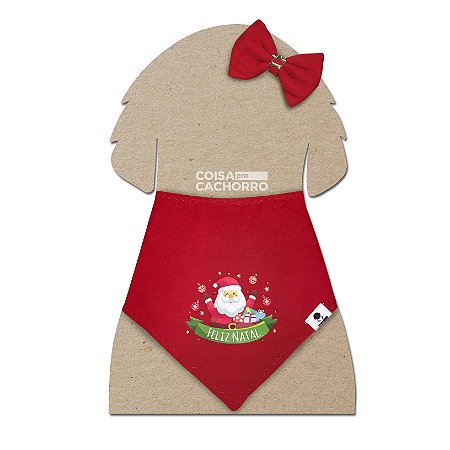 Kit bandana e laço Natal