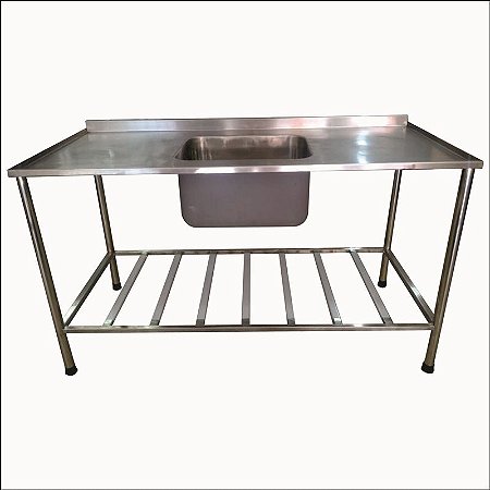 PIA DE INOX COM CUBA 50x40x30