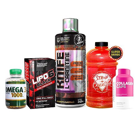 CARNI + OMEGA 3 + LIPO 6 BLACK + COLAGENO + BRINDE