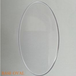 Base oval 11 x 5 cm cor transparente Caixa com 100 unidades