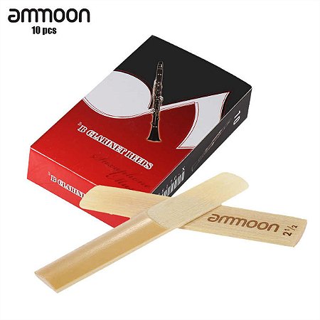 Caixa Com 10 Palhetas De Bambu Para Clarinete Ammoon Nº 2,5