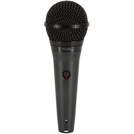 Microfone Cardioide Dinâmico Shure Profissional PGA58-XLR