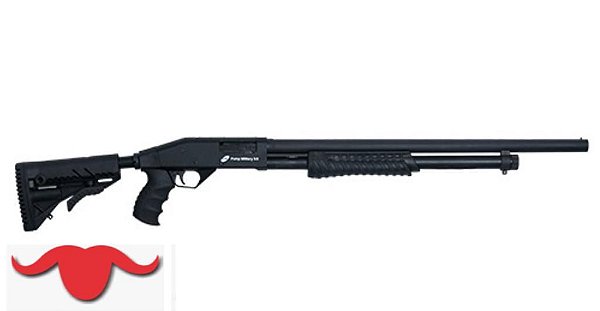 ESPINGARDA PUMP CBC MILITARY 3.0 CAL.12 CANO 24" - CORONHA RETRÁTIL