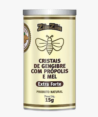 CRISTAIS DE GENGIBRE COM PRÓPOLIS  E MEL 15g